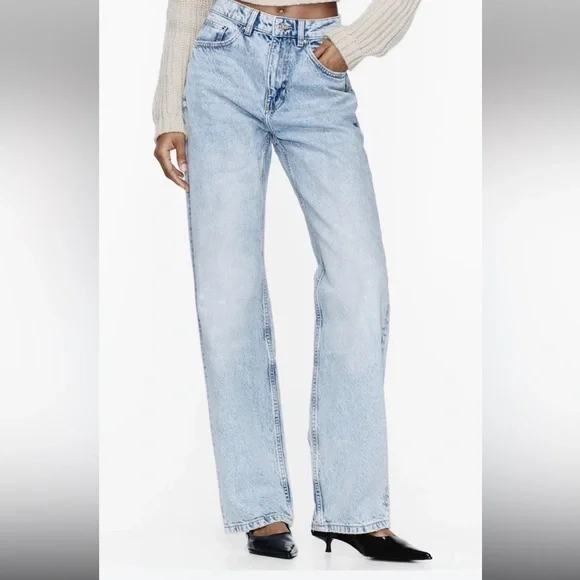 Zara High Rise Straight Leg Jeans - Picture 1 of 6